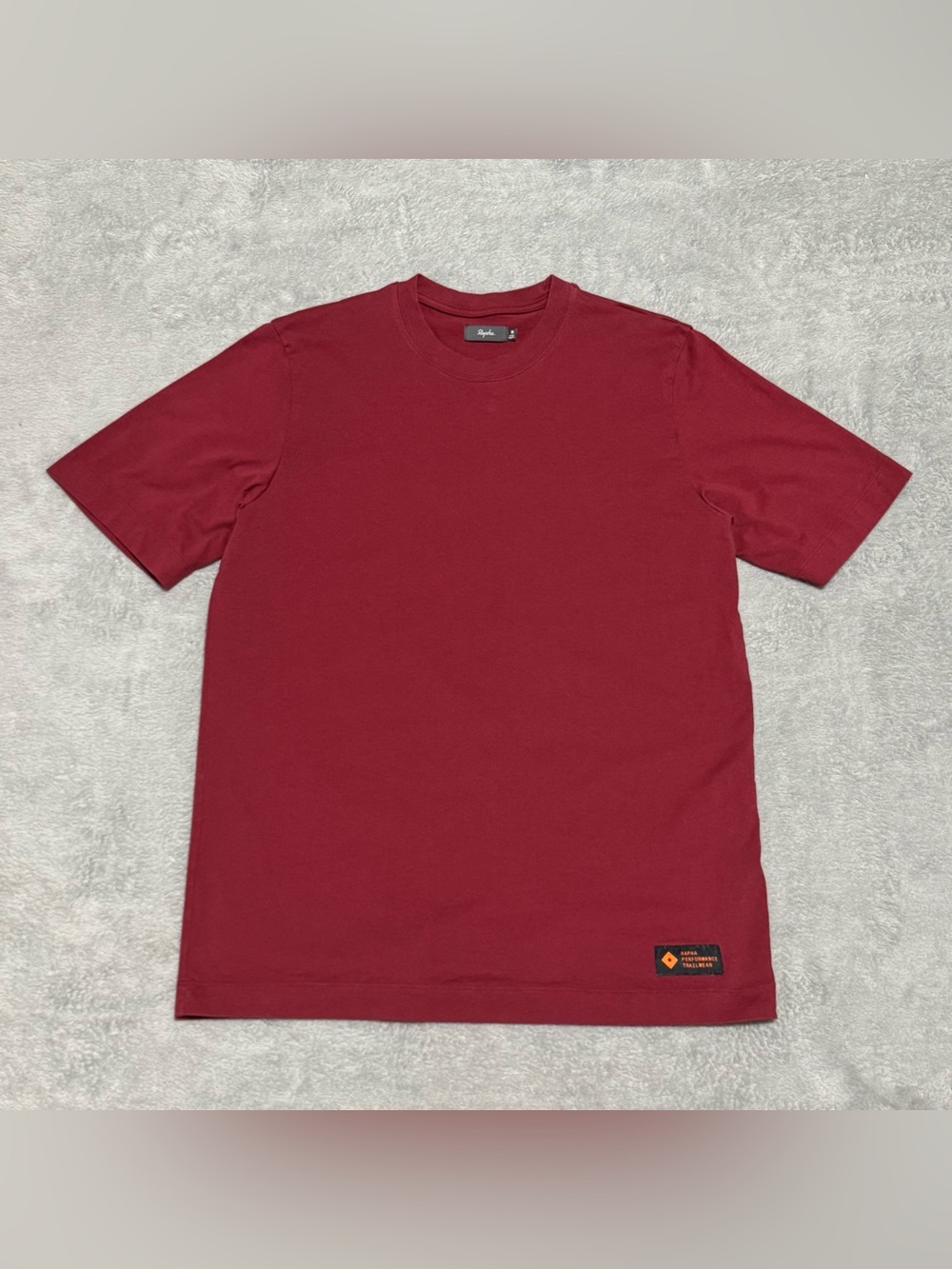 Rapha Trail T Shirt Mens M Red Cotton Burgundy Short Sleeve Cycling Performance